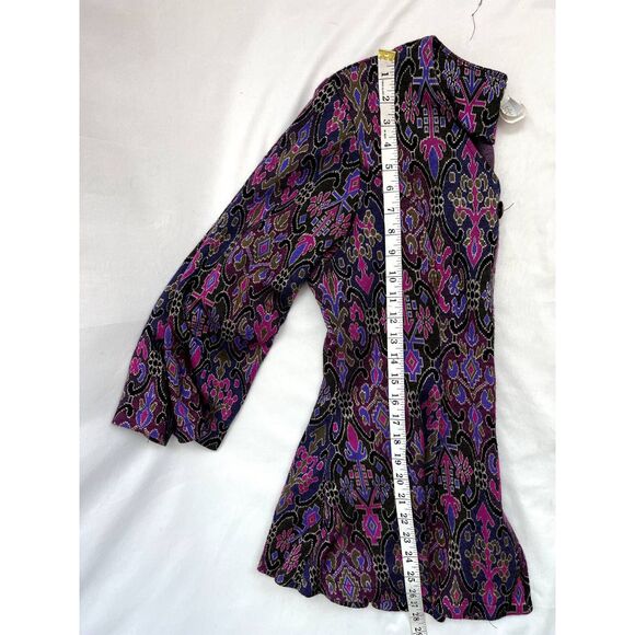 Vintage Judy Tops California Evening Jacket Blazer Purple 100% Cotton M Barbie - Picture 10 of 10